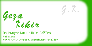 geza kikir business card